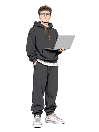 Laurin mit Laptop
